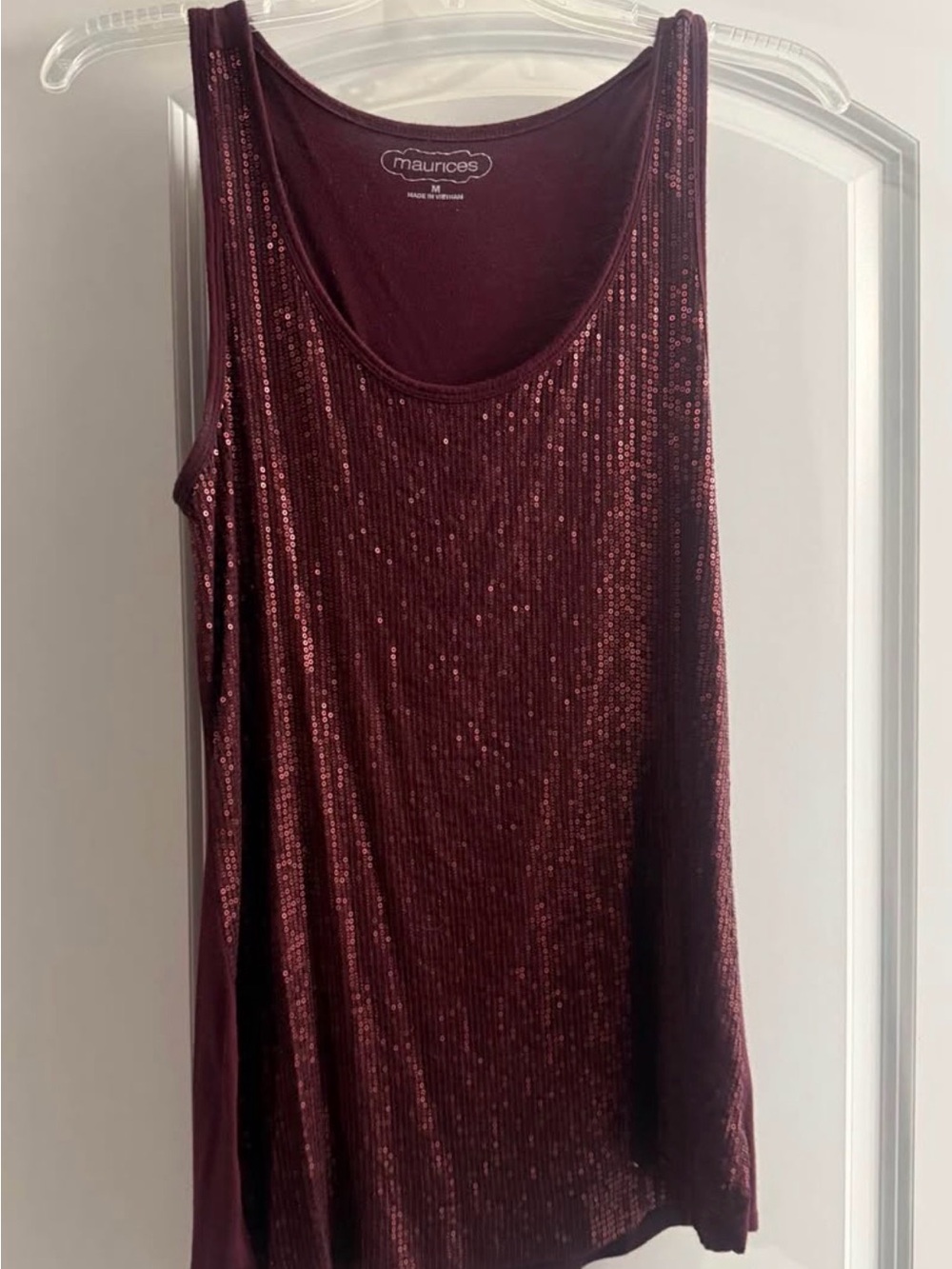 Maurices Women’s Burgundy Sequin Tank Top medium